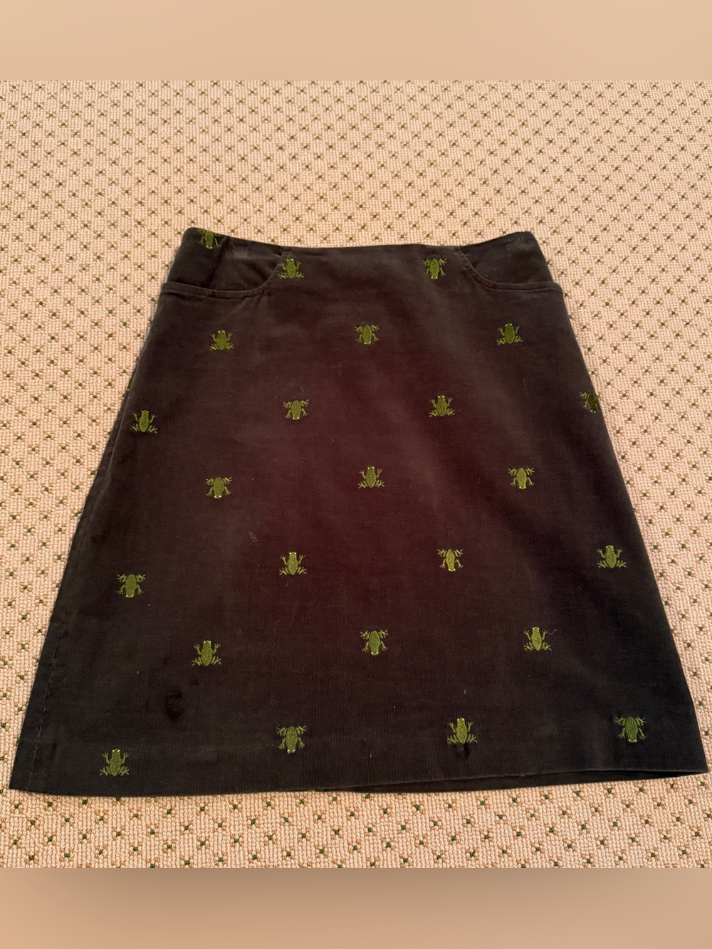 Lilly Pulitzer White Tag Corduroy Frog Skirt